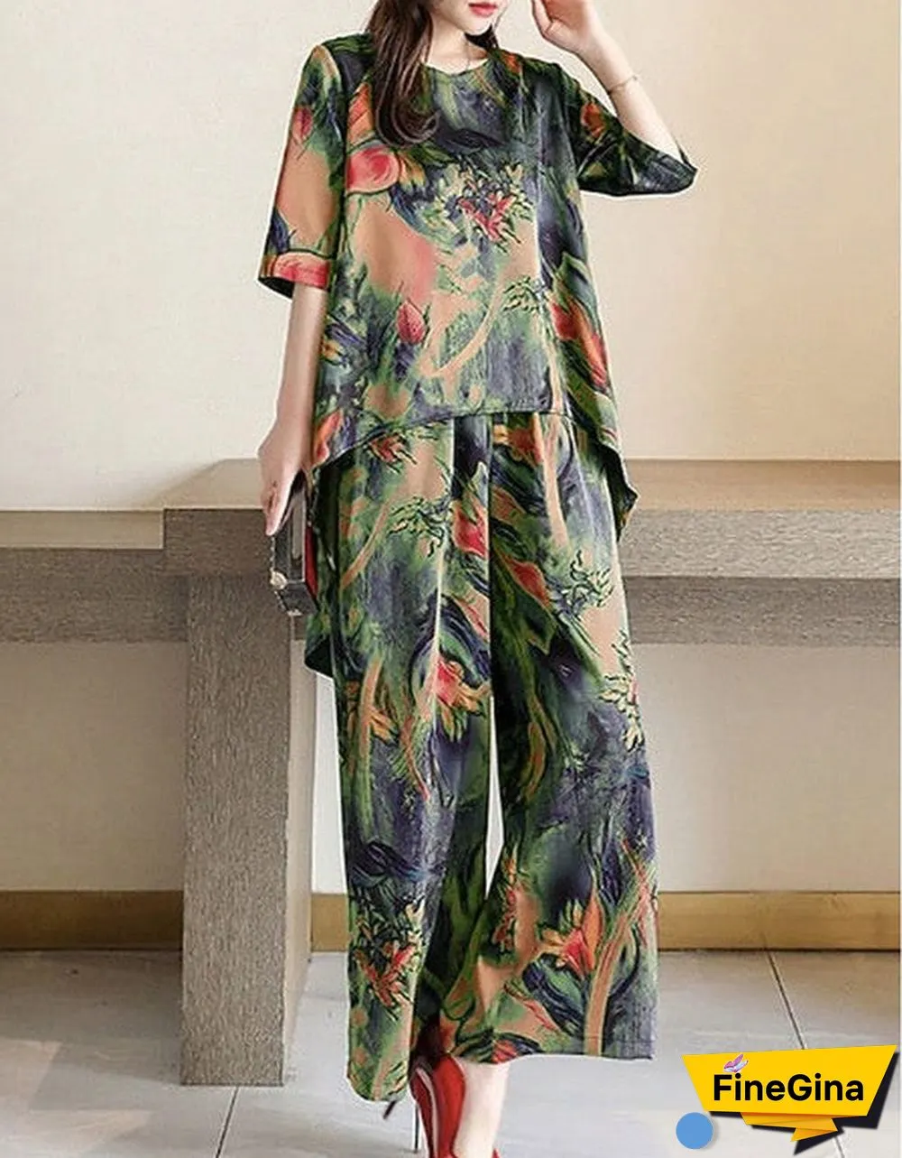 Gorgeous Half Sleeve Two Piece Set