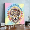 DIY Pearl Painting Wolf for Home Wall Decor with Frame(25x25cm)
