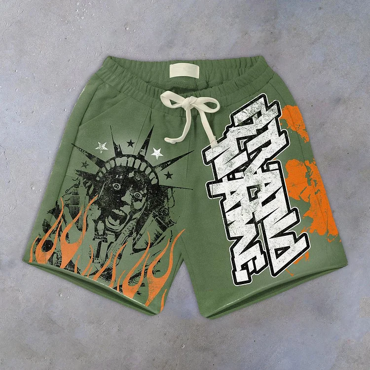 Hip Hop Print Short Pants Street Shorts at Hiphopee