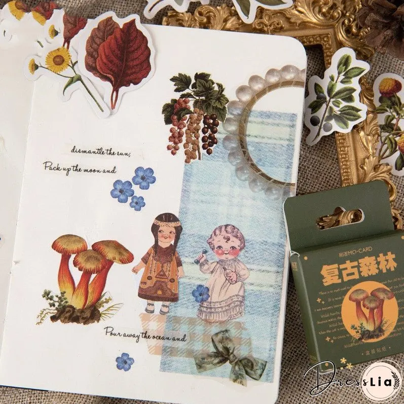 Boxed Stickers Retro Forest Plant Pocket Book