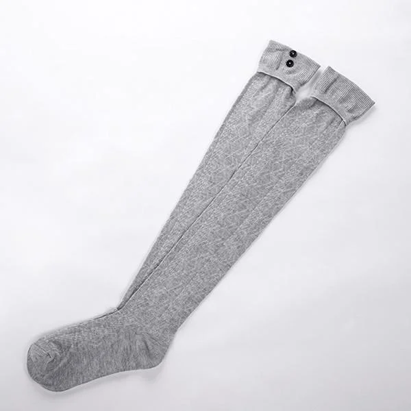Knitted Long Thigh High Socks One Size