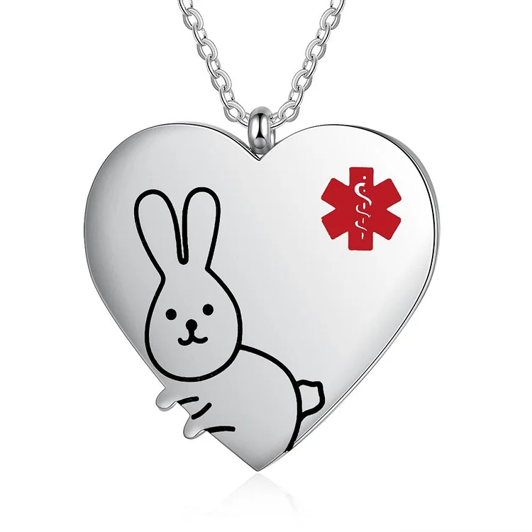 Collar con nombre personalizado Colgante de corazón médico para niños texto
