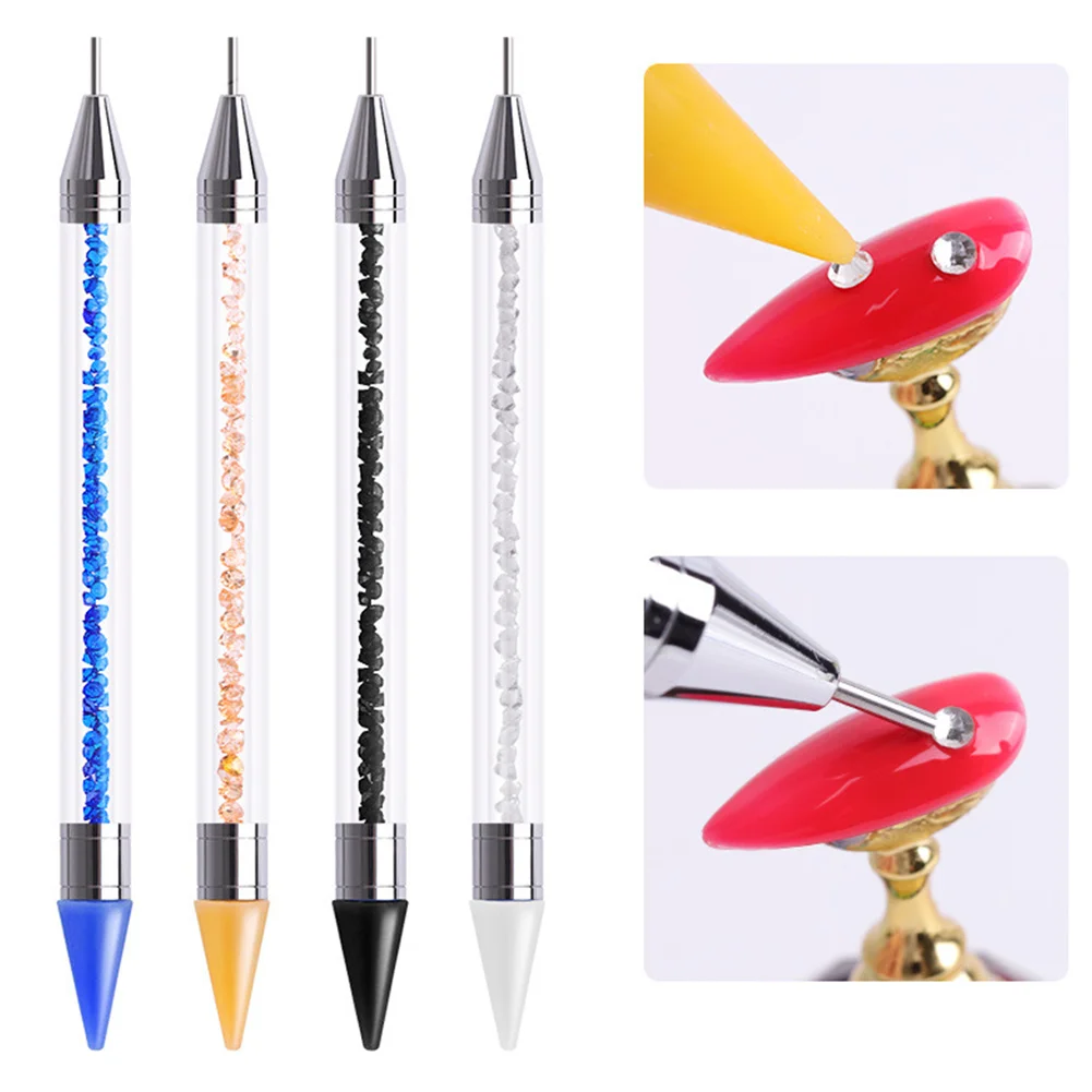 Dual Heads Acrylic Dotting Wax Pen Point Drill Picker Nail Art Studs Dotter