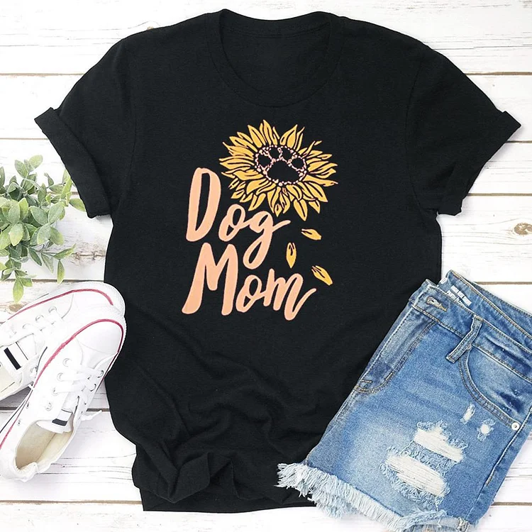 Dog Mom Shirt Women Sunflower  T-shirt Tee - 01701-Annaletters