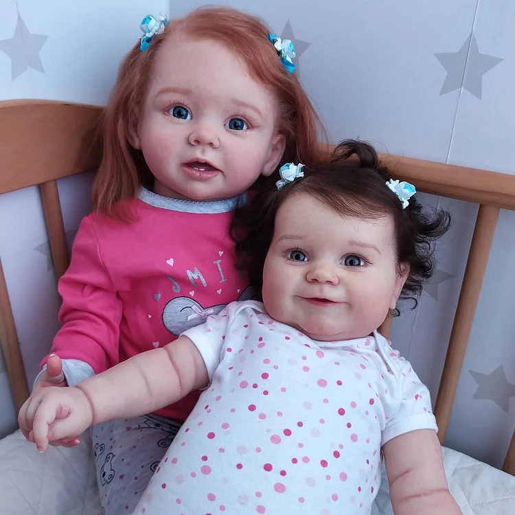 GSBO-Cutecozylife-[Reborn Twins] 20'' Beautiful Sister Aspyn and Judith Adorable Reborn Baby Dolls