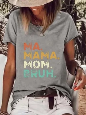 Women's Mother's Day Cool Moms Club Ma Mama Mom Bruh T-Shirt