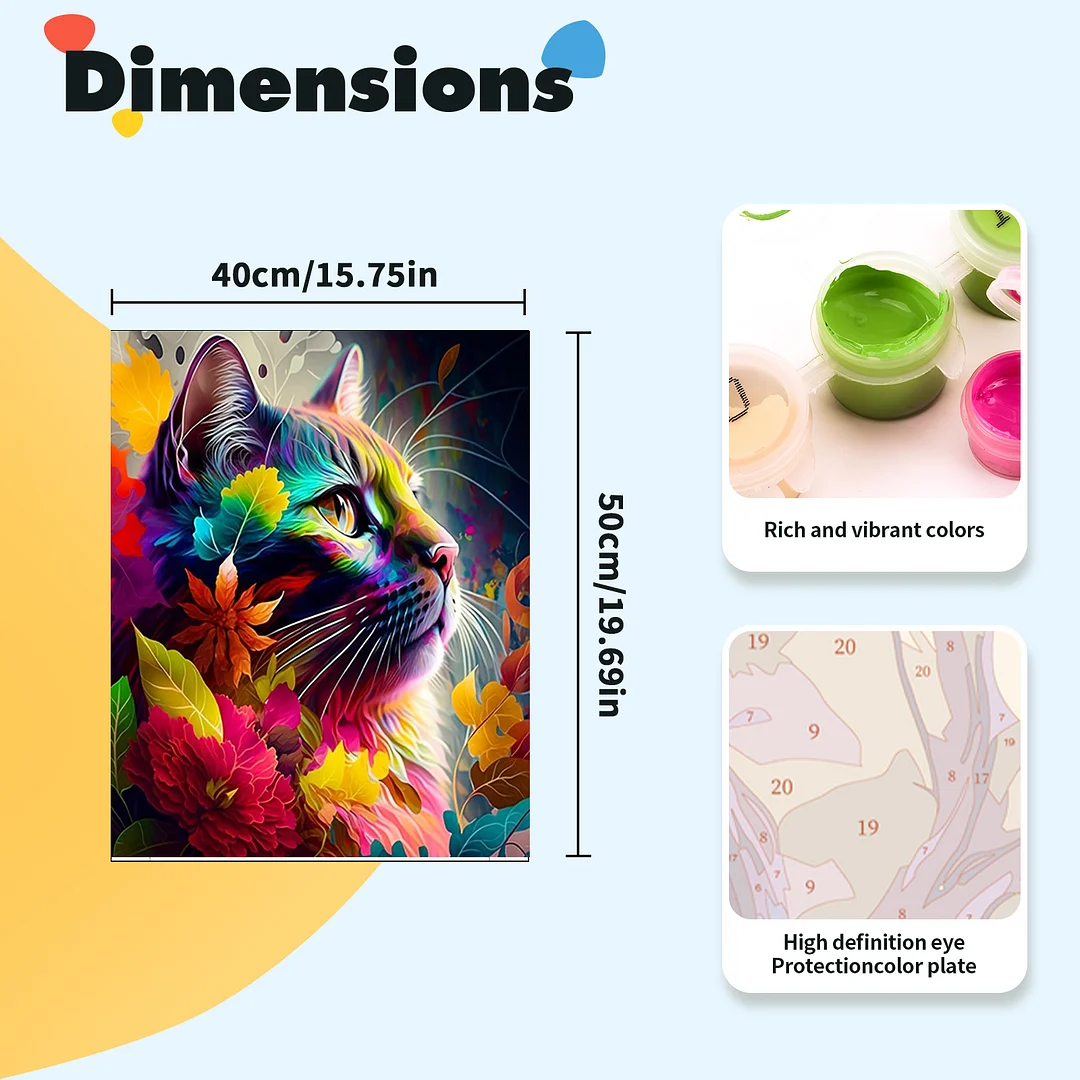 DIY Autumn Leaf Cat Paint by Numbers Kits Drawing Paintwork on Canvas 15.75x19.69inch Without Frame Canvas Oil Painting Number Painting for Beginners Adults Gift Home Wall Decor