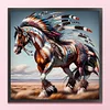 Indian Horse - 11CT Stamped Cross Stitch - 40*40cm - Animal