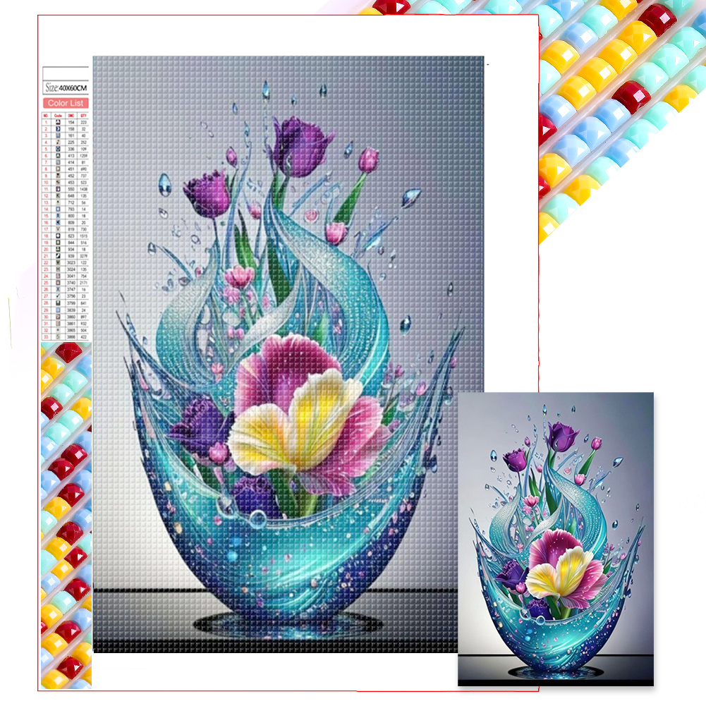 Crystal Flowers 40*60cm(picture) full square drill diamond painting