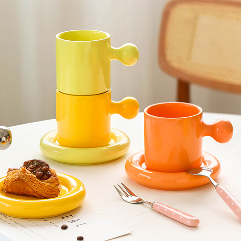 Creative Vitality Egg Yolk Cup Mug and Saucer Set
