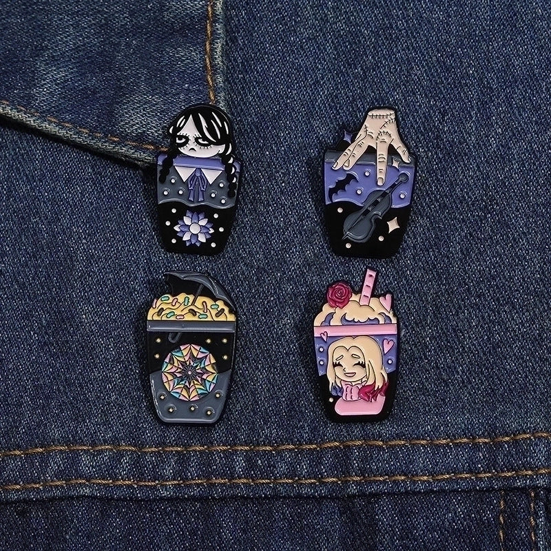 Cartoon Style Cute Cowboy Style Cartoon Character Cup Alloy Stamping Stoving Varnish Women’s Brooches