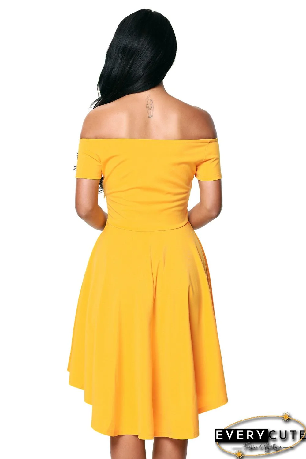 Yellow All The Rage Skater Dress