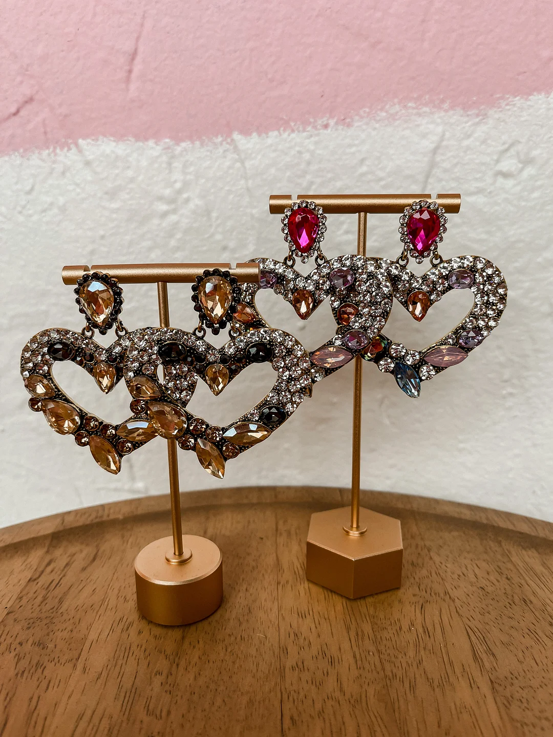 Promised Loved Rhinestone Heart Earrings