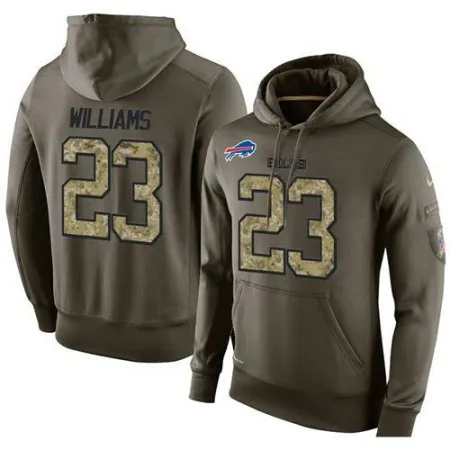 NFL Men's  Buffalo Bills #23 Aaron Williams Stitched Green Olive Salute To Service KO Performance Hoodie