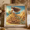 Seaside Golden Gown Lady Special Shaped 5D DIY Partial Drill Diamond Painting Kits 30x30cm Diamond Art Kit for Adults Home Decor