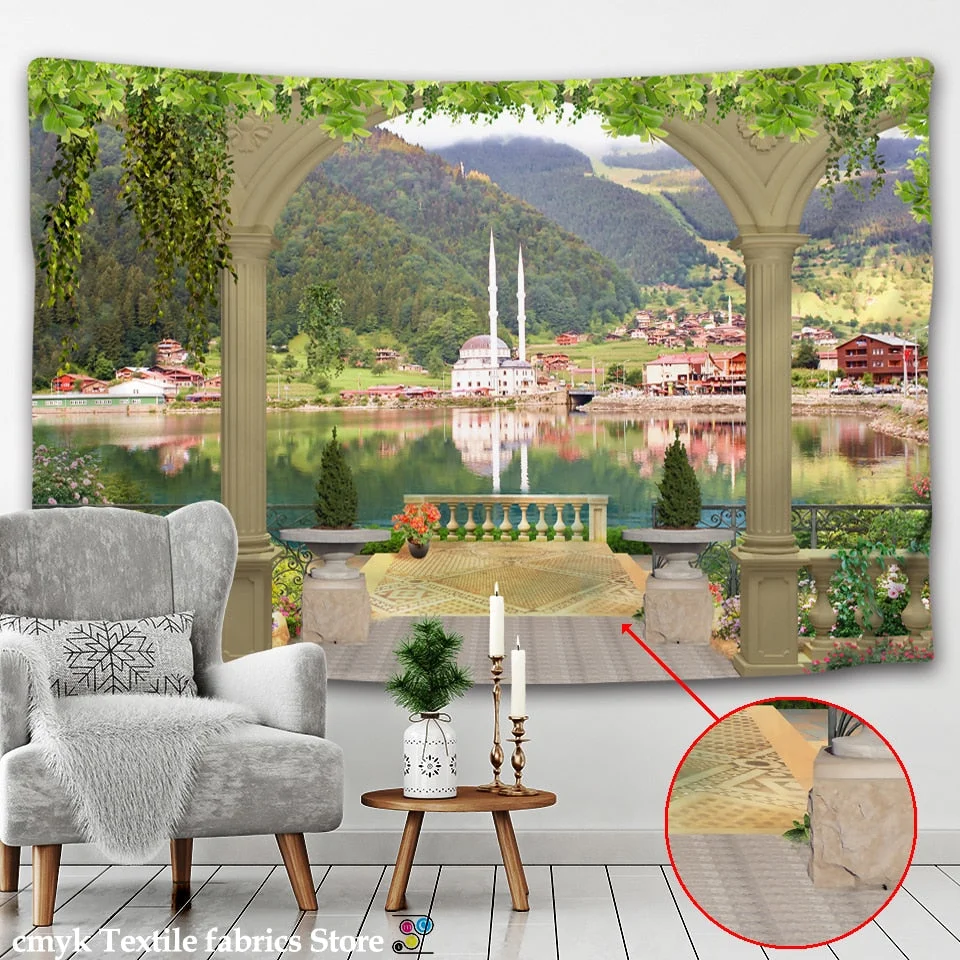 3D Wall Hanging Boheme Mandala Tapestry Flowers Vine Beach Hippie Tapestry Sea Wall Hanging Dorm Decor Living Room Art Gobelin