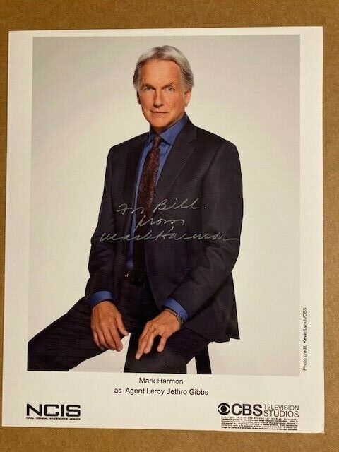 Mark Harmon NCIS Signed Handsome Close-up 8x10 Photo Poster painting with COA