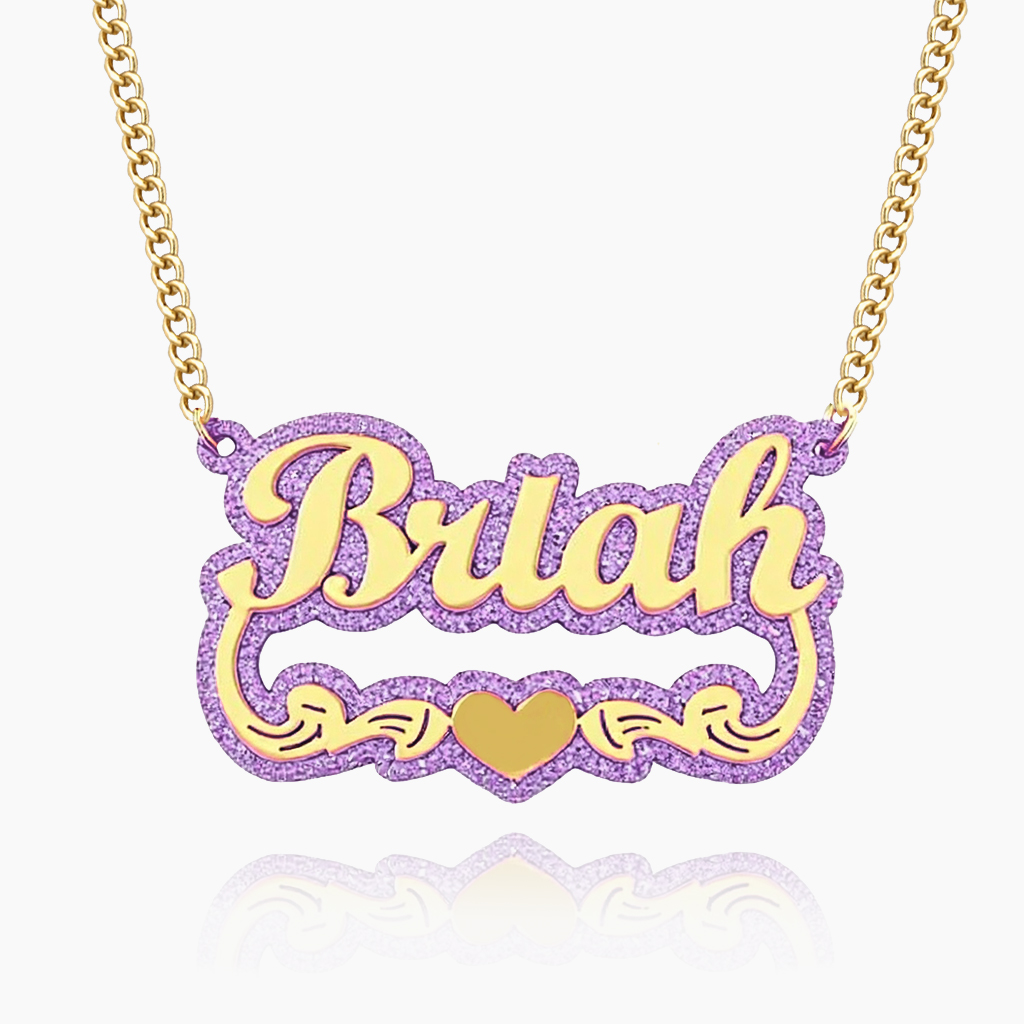 Customized Purple Acrylic Name Pendants