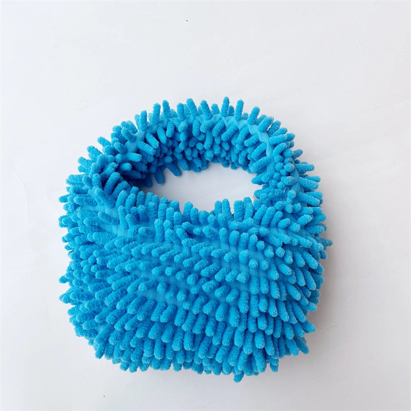 Women’s Plush Solid Color Basic Classic Style Square Zipper Handbag