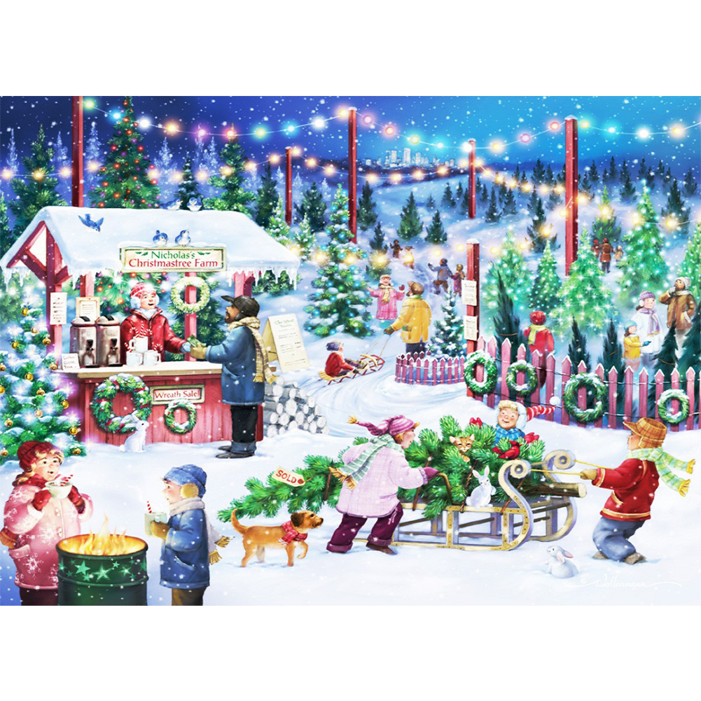

Merry Christmas - Round Drill Diamond Painting - 55*40CM, 501 Original