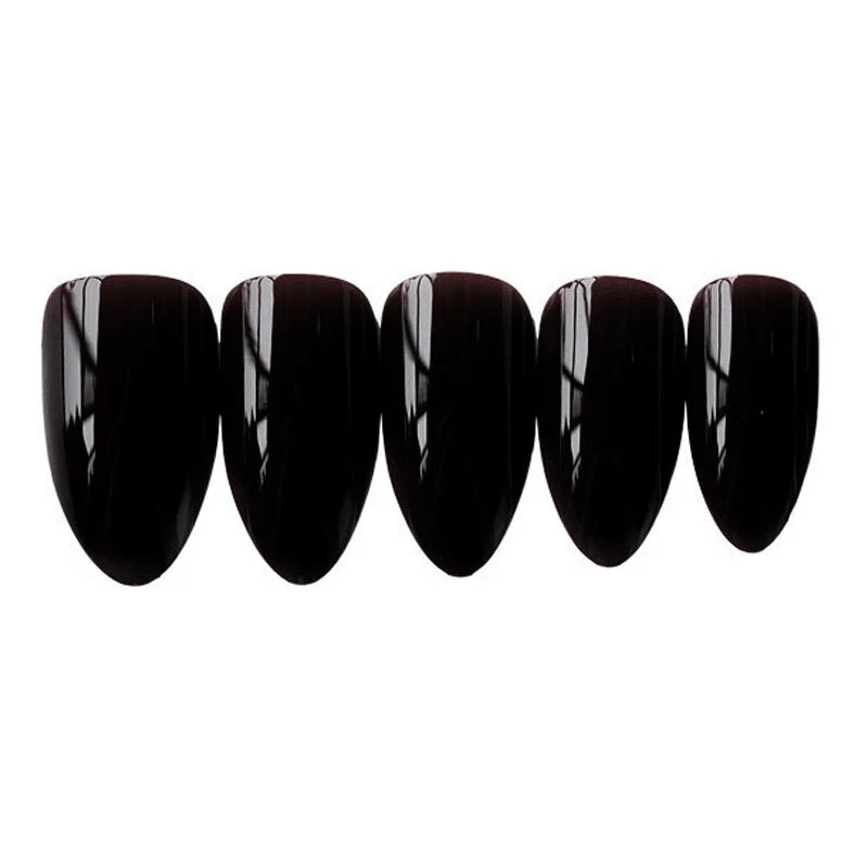 24pcs Pure Black Wear Long Paragraph Fashion Manicure Patch False Nails Save Time Wearable Nail Patch SANA889-Nail Inspo