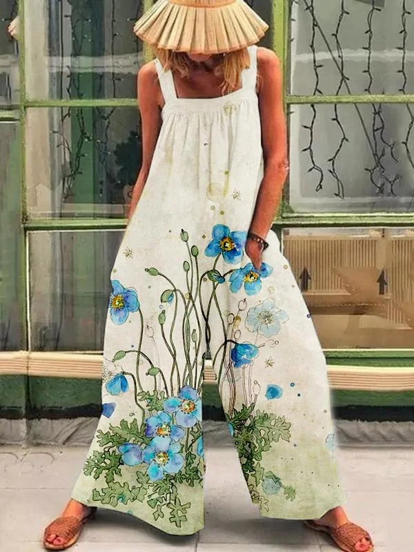 Casual loose floral print Jumpsuit