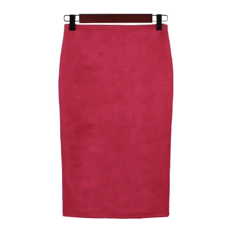 Churchf Churchf Skirt Solid Color Split Deer Skin Velvet Skirt High Purse Hip Thin Versatile Skirt