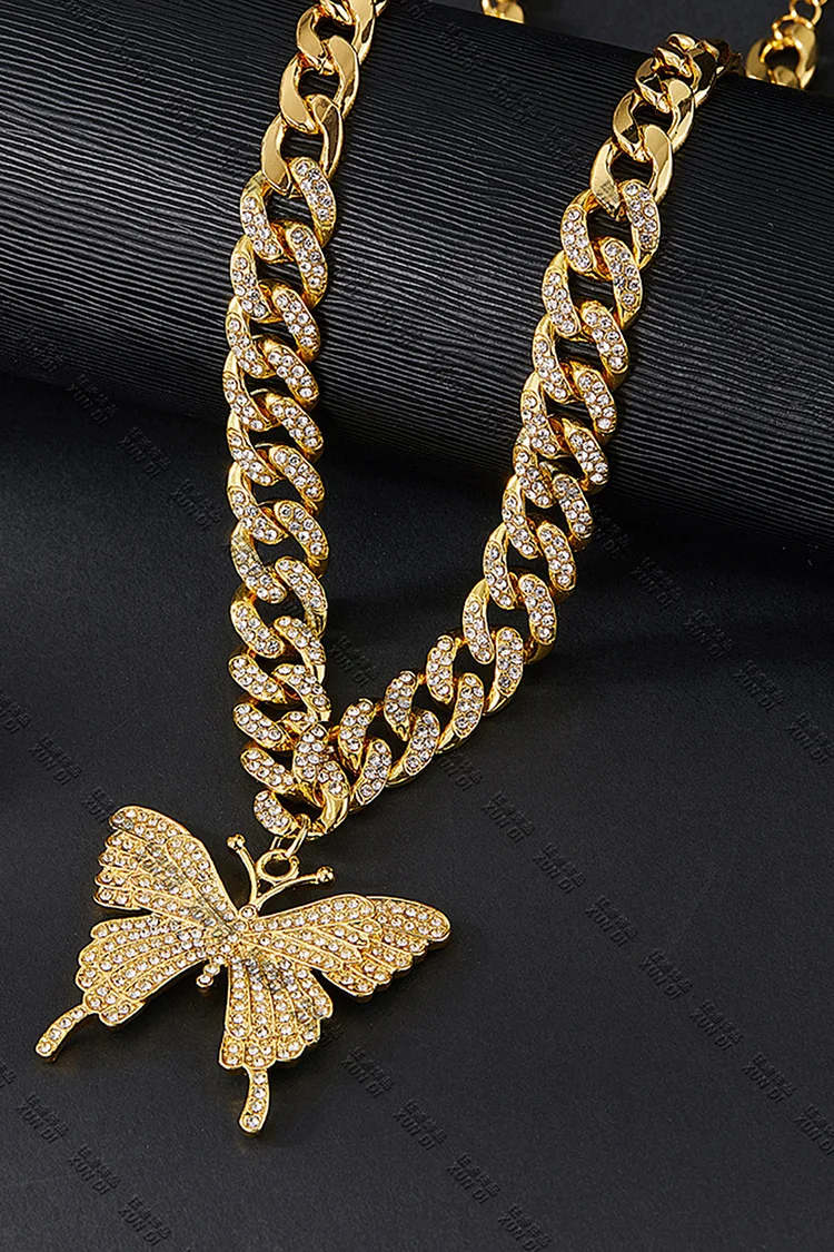 Fashion Butterfly Rhinestone Bracelets Necklaces 2024 - Xpluswear