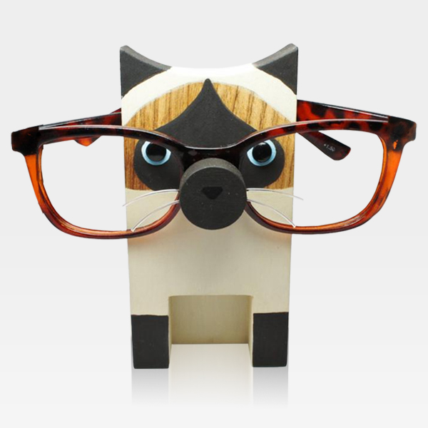 Hand-Painted Cat Tabletop Eyeglass Holder Stand