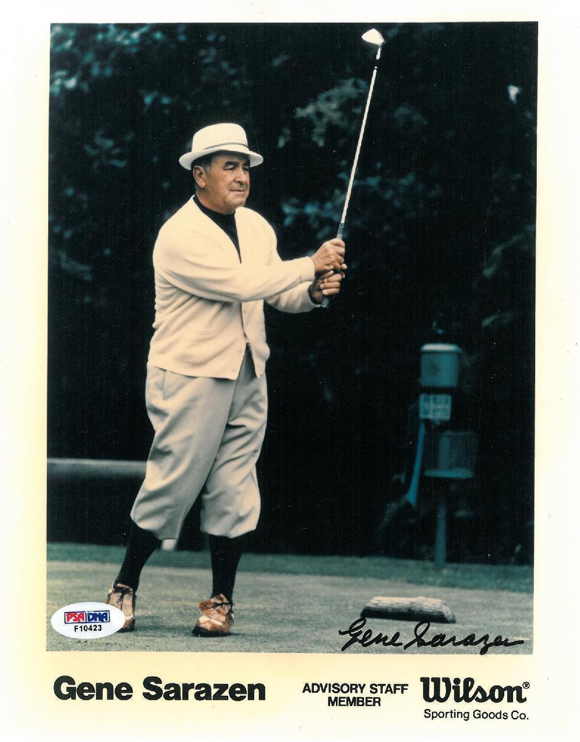 Gene Sarazen Signed Golf Legend Authentic Autographed 8x10 Photo Poster painting PSA/DNA #F10423