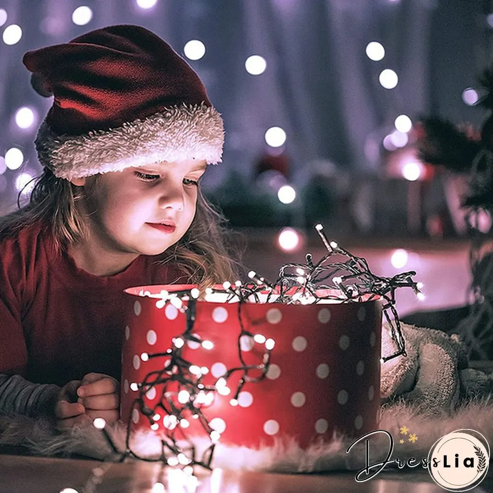 5M 50LEDs 10M 100LEDs LED String Lights Green Wire Remote Control USB Operated Timer Dimmable 8 Modes Fairy Twinkle Christmas Tree Lights Waterproof Starburst Lights for Christmas Birthday Bedroom Corridor Patio Wedding