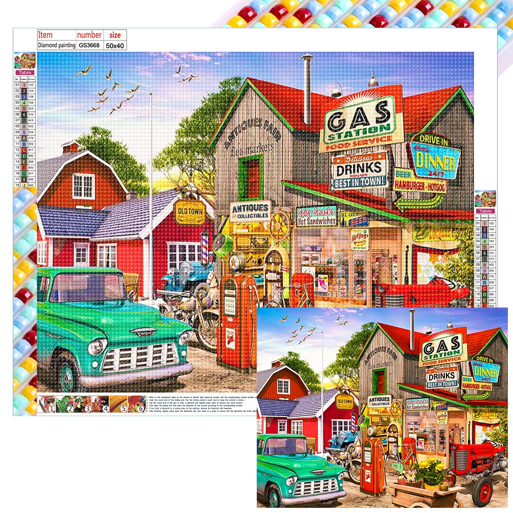 Full Square Diamond Painting - Housing Street(Canvas|50*40cm)