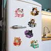6Pcs Acryl Frühling Geschenkbox Katze - 5d DIY Handwerk Aufkleber Magnet