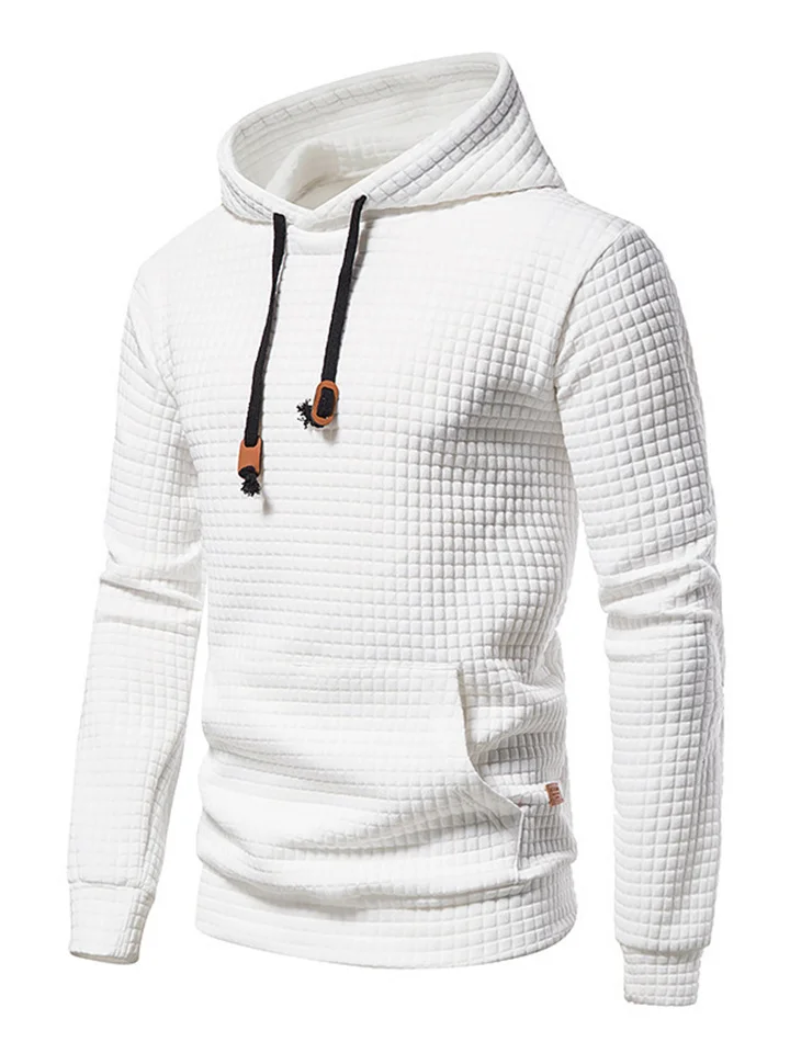 New Men's Casual Sweater Men's Plaid Hooded Sweater-JRSEE