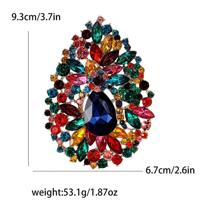 Retro Pin Water Droplets Alloy Inlay Artificial Rhinestones Women’s Brooches