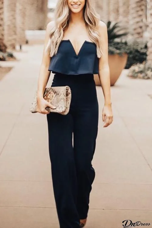 Strapless Ruffles Jumpsuit