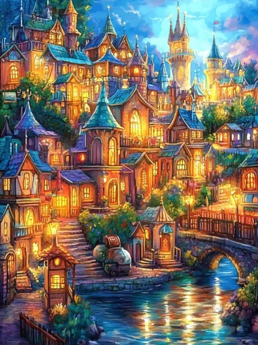 Castle Coast 11CT/14CT Stamped Cross Stitch 45*60CM
