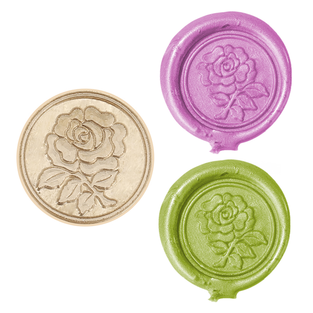 

25MM Rose Wax Seal Stamp Antique Rose Flower Sealing Wax Replace Copper Head, 501 Original