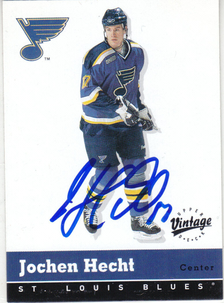 Jochen Hecht Autograph 00-01 Vintage Blues Card Sabres - Oilers