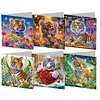 (US Local)6PCS Tiger DIY Diamond Art Greeting Cards Congratulations Cards & Gifts