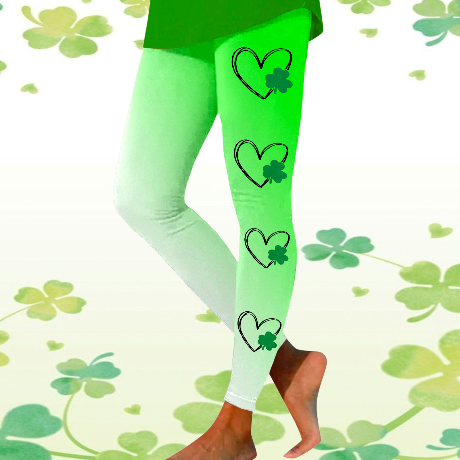 Riyadapak how to style cargo pants women Women'S Bottoms Yoga St-Patrick-Day Joggers Green Irish-National-Day Pants Trousers Clover Vacation Short-Sleeve Pantalones Pants