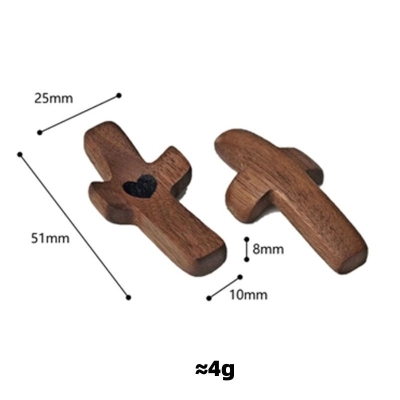 Cute American Style Cross Heart Shape Wood Ornaments Artificial Decorations