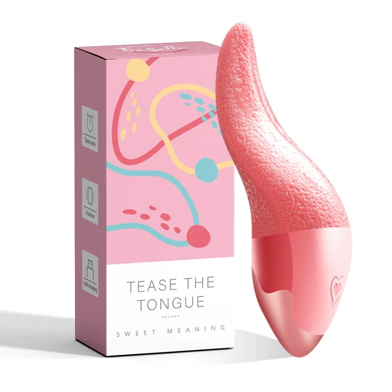Simulated Heating Tongue Licking Vibrator - Rose Toy