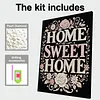 DIY Pearl Painting Home Sweet Home for Home Wall Decor with Frame(30x40cm)