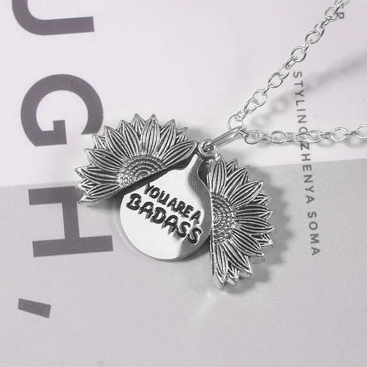 You are a Badass Sunflower Necklace