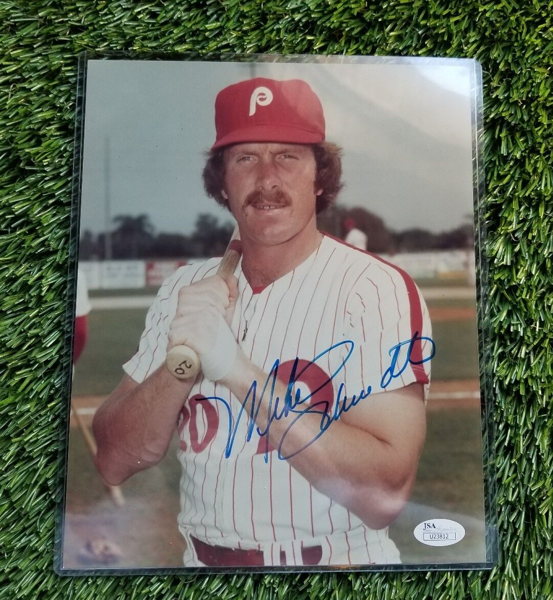 MIKE SCHMIDT SIGNED 8X10 Photo Poster painting COLOR AUTO AUTOGRAPH PHILLES HOF JSA/COA U23812