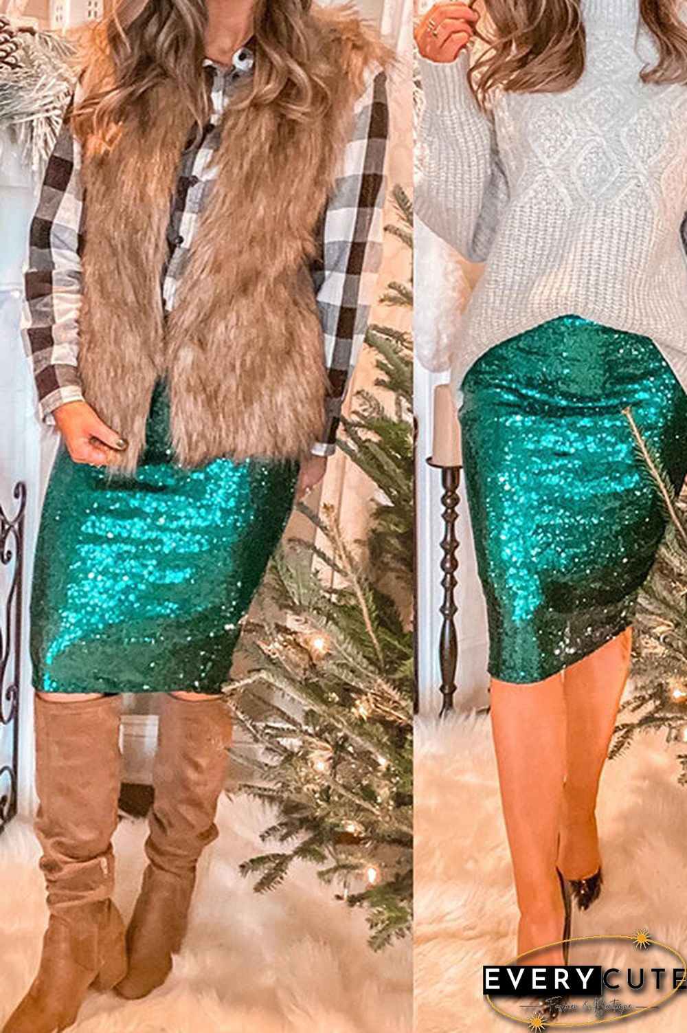 Sequin Pencil Skirt