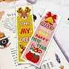 6pcs Christmas 11 CT DIY Stamped Cross Stitch Bookmark Kit with Instruction Cross Stitch Kits Bookmarks for Book Lovers Reader Writers Gift 47x28cm