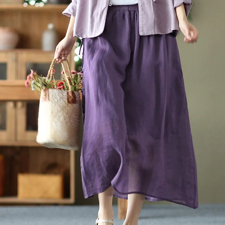 Cozy Linen Retro A-Line Casual Skirt