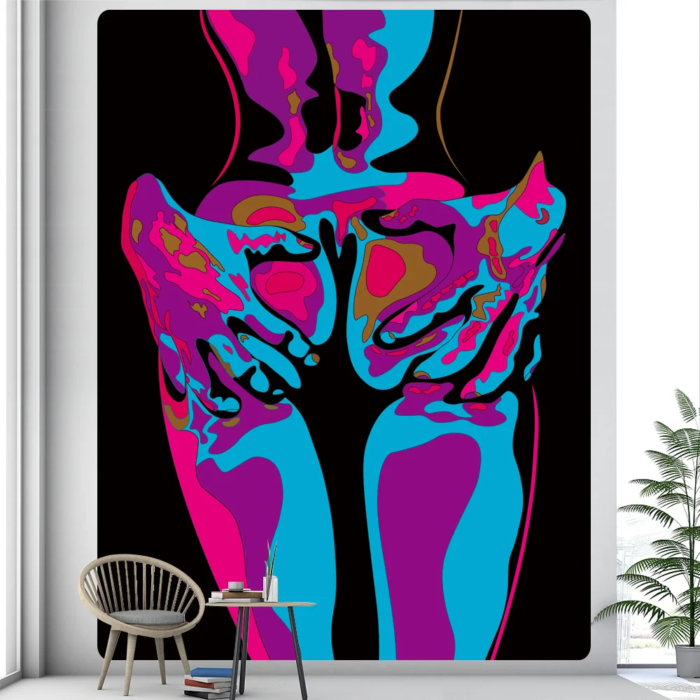 Nigikala woman psychedelic scene mandala home decor art tapestry hippie boho tarot pretty room wall decor